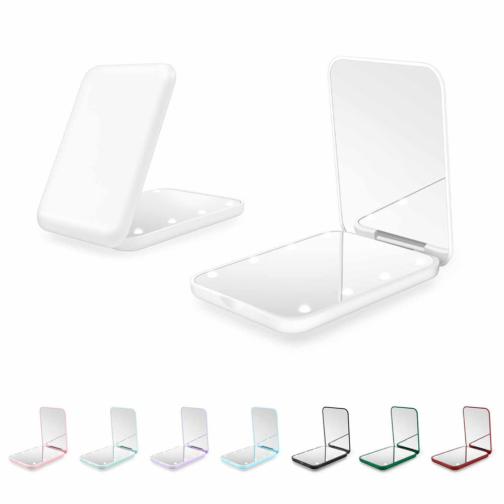 Kakuje compact LED mirror front view with 1X/3X magnification for precise touch-ups.
