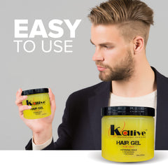 KALIVE 2 STYLE gel soluble en agua sin alcohol para un peinado flexible.