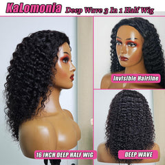 Kalomonia 3in1 half wig ponytail flip over style for versatile daily wear