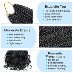 Box braids crochet hair with curly ends for versatile styling