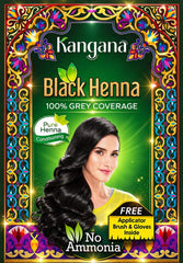 Kangana Black Henna box with six pouches for convenient at home coloring