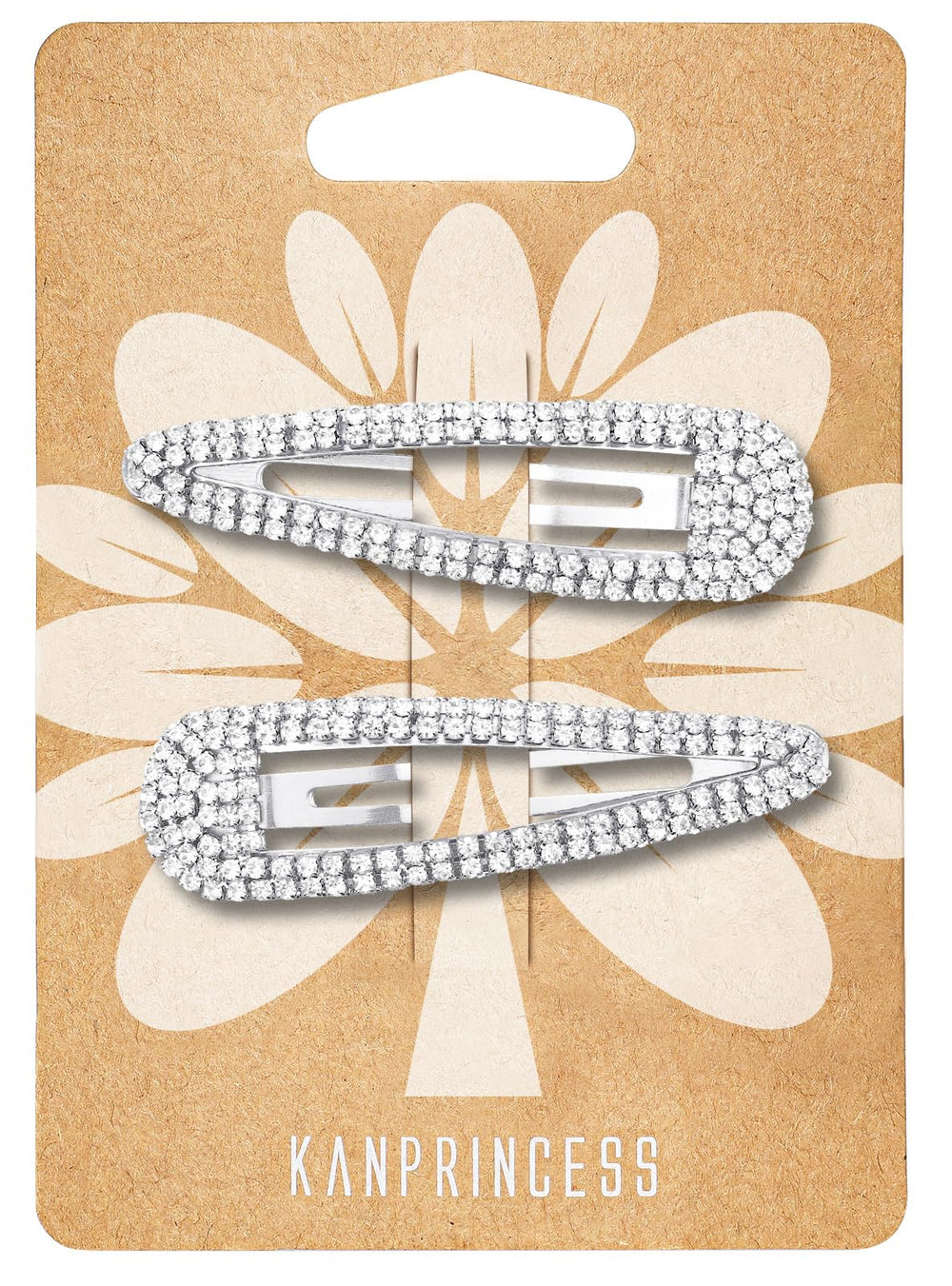 KANPRINCESS rhinestone silver hair clip for secure styling and shine.