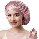 Kaome silk bonnet inner and outer layers provide ultra-smooth, hydrated hair overnight.
