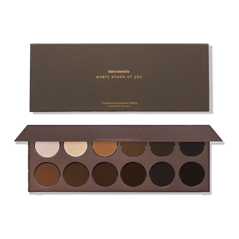 KARA BEAUTY kit para cejas paleta 16 tonos con acabado natural.
