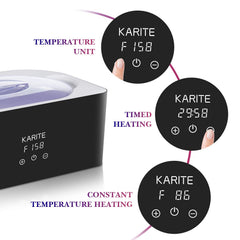 Karite paraffin wax bath demonstrates feet soaking for relaxing treatment