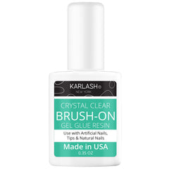 Gel adhesivo con cepillo Karlash para reparación precisa de uñas.