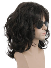 Karlery California 70s-80s rocker wig worn on head, adjustable cap for comfortable wear.