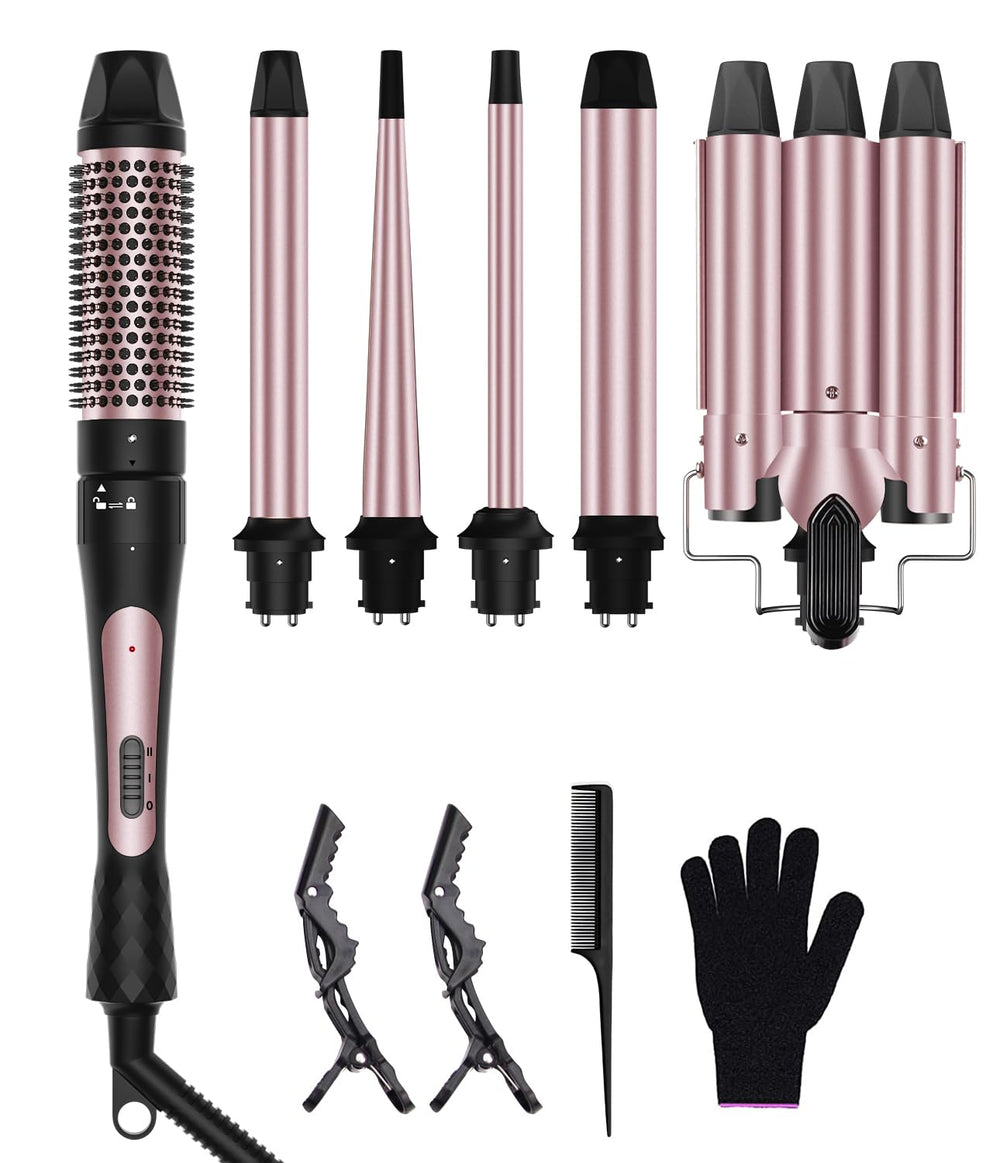Karrong 6-in-1 wand curling iron set full kit for versatile looks.
