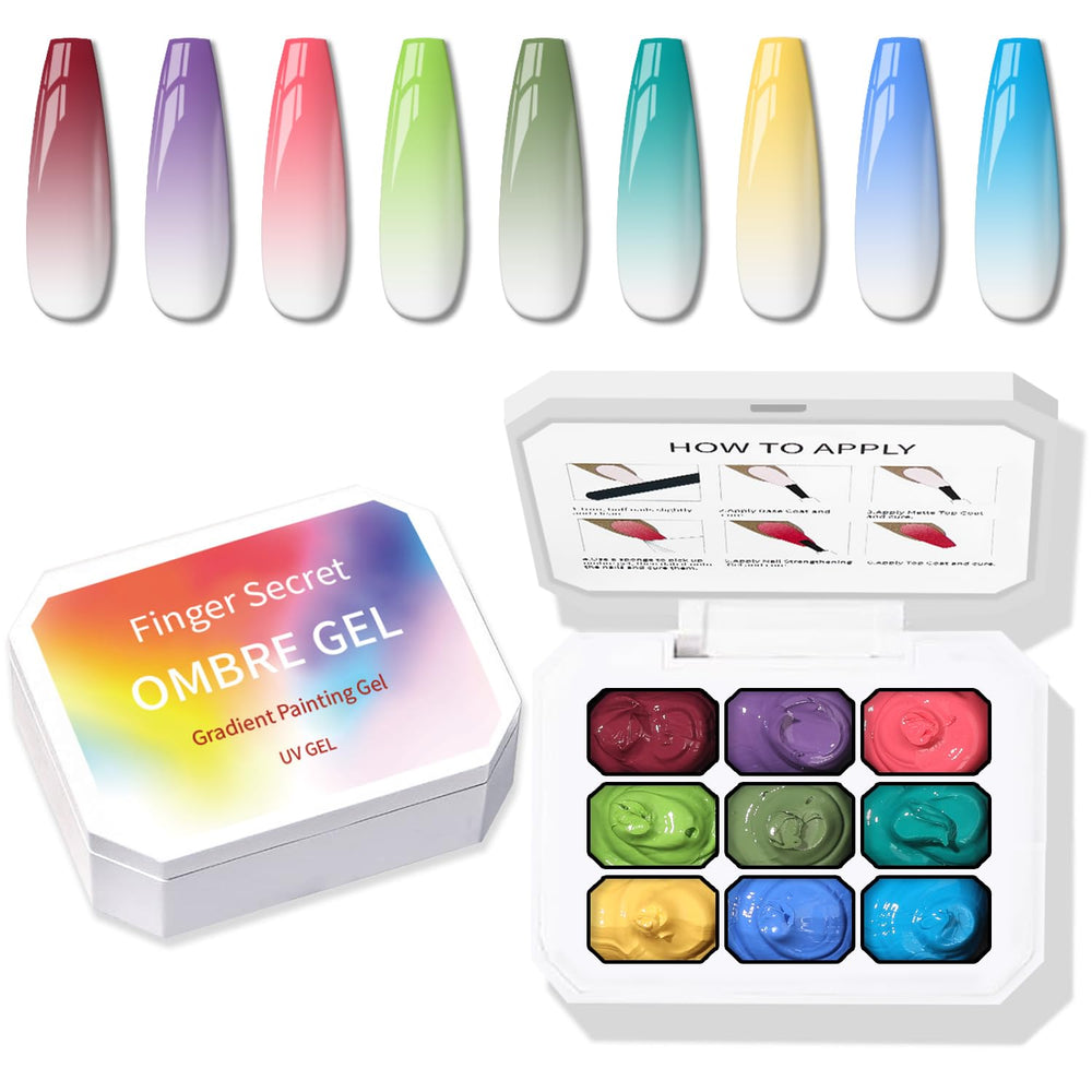 Karroy gel ombré para uñas con esponja, transición suave de color