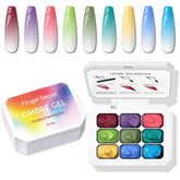 Karroy gel ombré para uñas con esponja, transición suave de color
