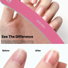 Karroy 240 grit side shapes nails to a smooth finish