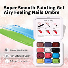 Karroy pigmentos gel uñas brillantes para gradientes intensos.