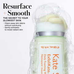 Kate Somerville ExfoliKate Cleanser foam close-up shows gentle exfoliation