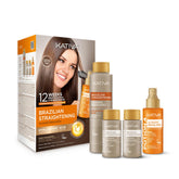 KATIVA Brazilian Keratin Straightening Kit packaging for smoother, frizz-controlled hair.