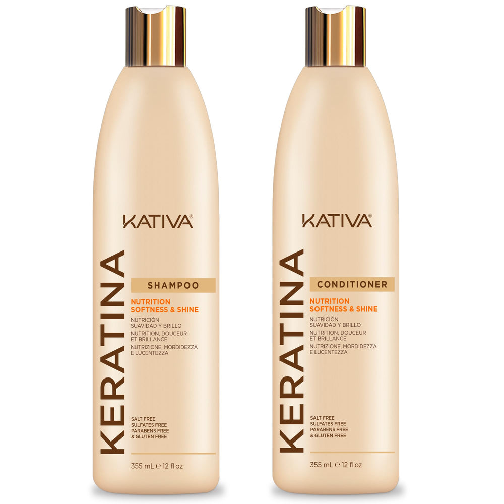 KATIVA Keratin Pack bottle close-up for nourished, shinier hair
