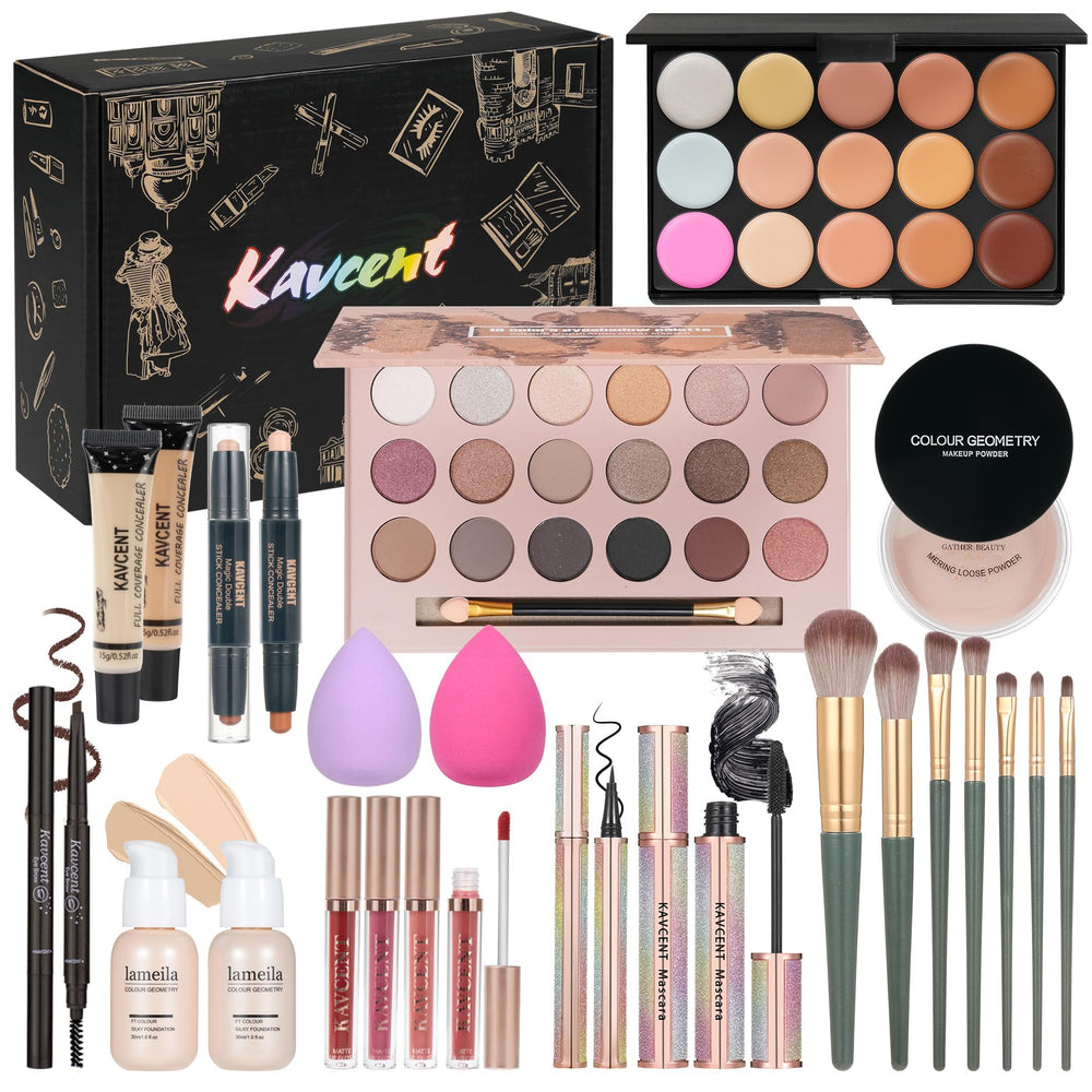 KAVCENT 18-color eyeshadow palette for versatile day-to-night looks