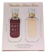 KAYALI mini vanilla duo pack front view, travel-friendly scent kit for daily carry