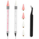 Kaychan rhinestone picker dual-ended tool with wax pen tip for precise nail decoration