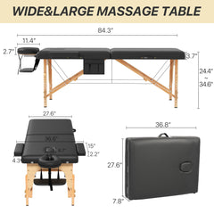 KCC memory foam table with height-adjustment knobs for versatile client comfort