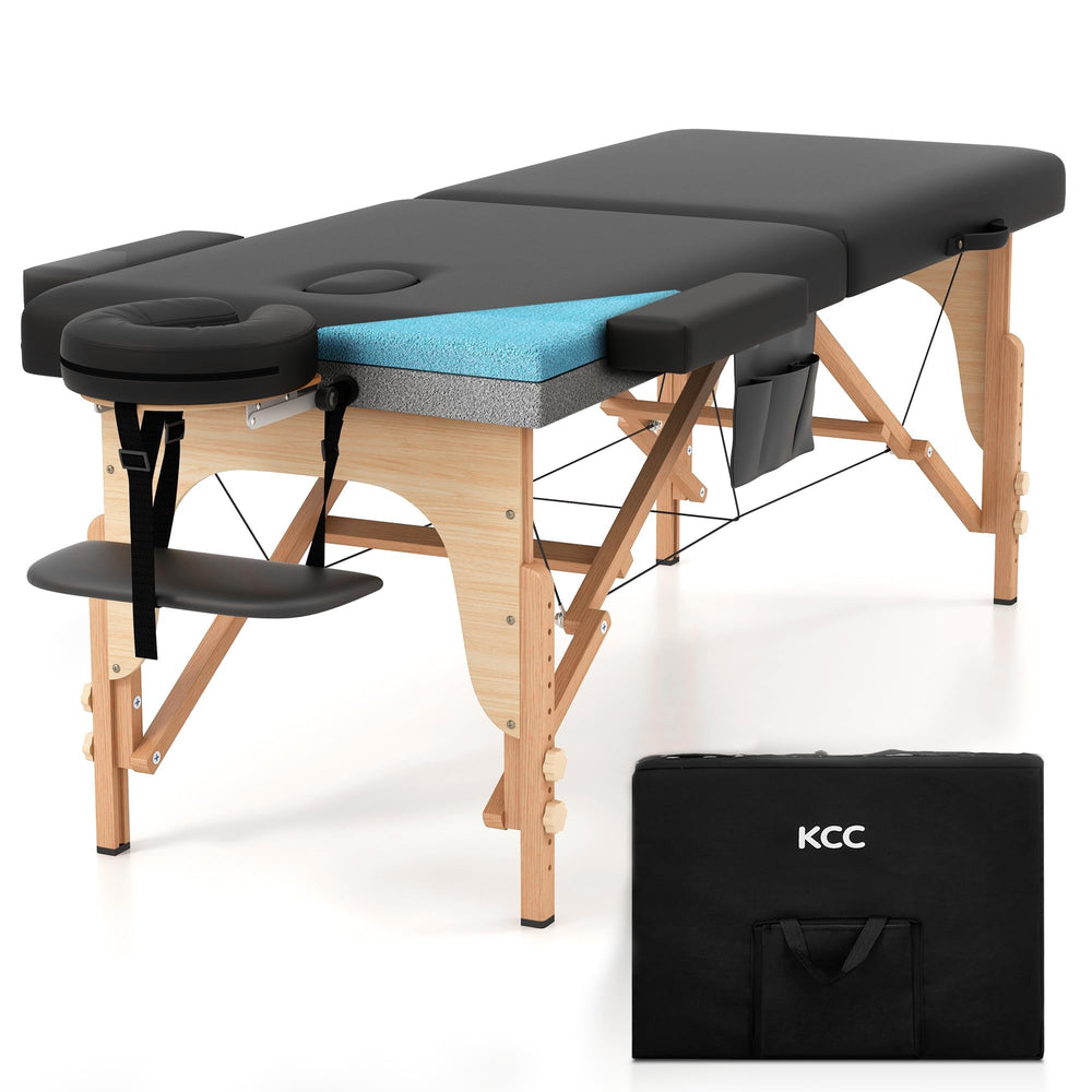 KCC Memory Foam Massage Table open for quick tool-free setup