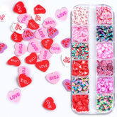 KCXUUYS Valentine heart slices glitter for nails, ideal for DIY manicures.