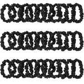 KECUCO satin hair scrunchies in black, smooth and gentle on hair for daily wear.