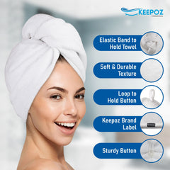 Keepoz toalla larga para cabello de 26 pulgadas, ideal para rizos y cabellos gruesos.