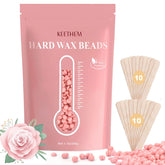 Keethem hard wax beads rose packaging for convenient at-home waxing.