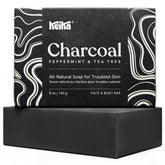 Keika Charcoal Black Soap Bar for face and body - gentle cleanse for all skin types.
