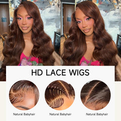 KEKEYY body wave texture 13x4 wig for versatile styling and volume