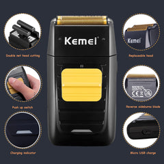 KEMEI 1102 foil shaver with floating heads for smooth skin