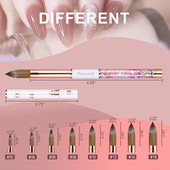 KEMEISI acrylic nail brush oval shape in action for smooth nail art