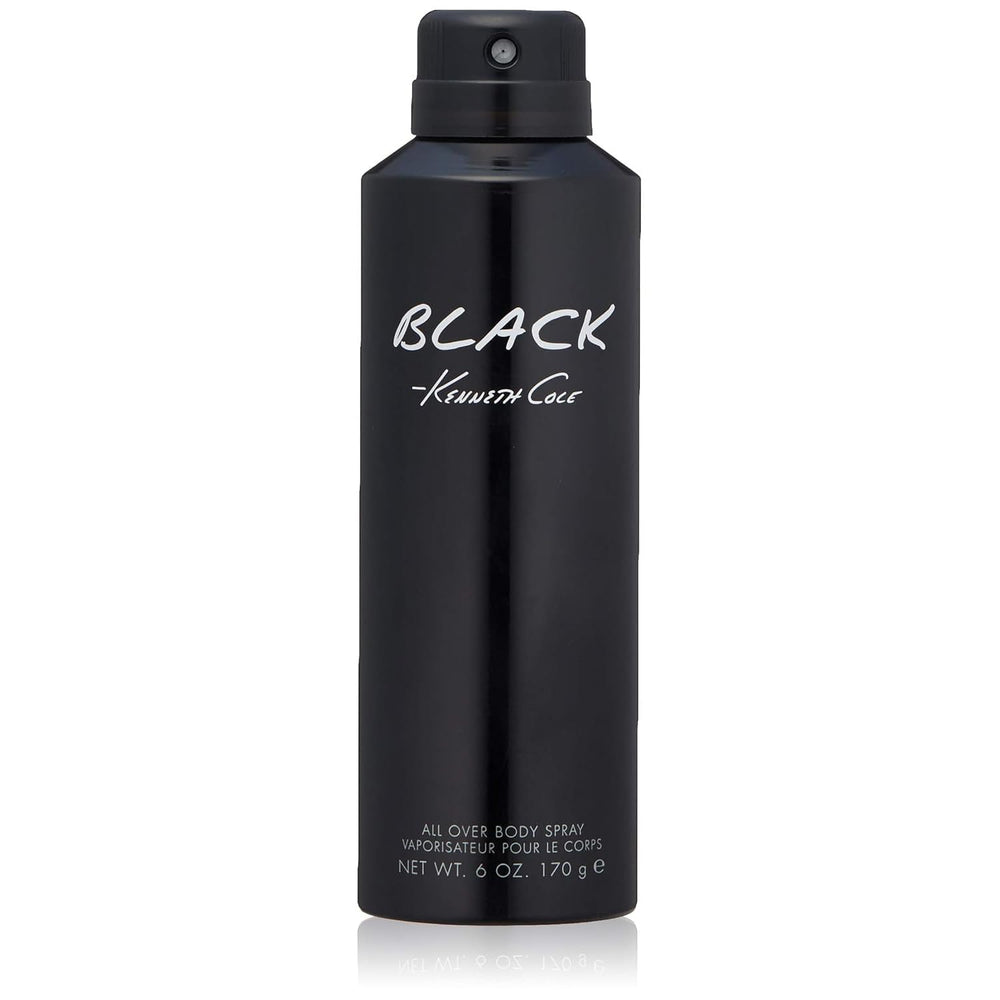 Kenneth Cole Black body spray bottle delivering a bold, long-lasting masculine scent.
