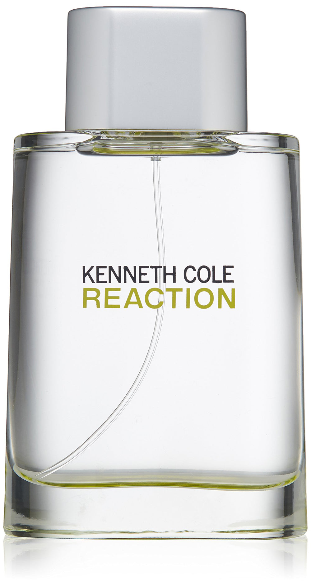 Kenneth Cole Reaction bottle front view highlights citrus-green notes for daytime energy