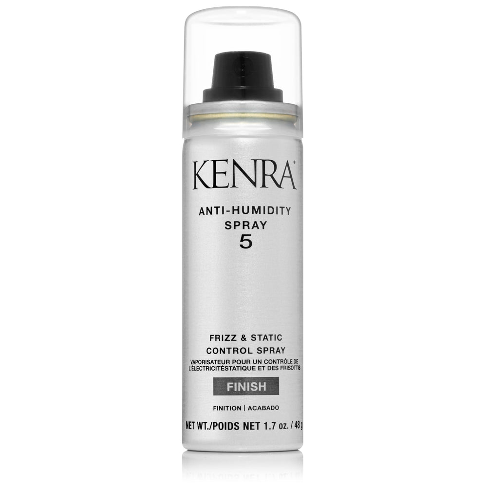 Kenra Antihumedad 5, botella pulverizador, control de frizz y estática para cabello suave.
