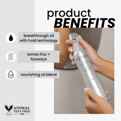 Kenra Dry Oil Control Spray 14, aplicación enfocada en control del frizz y estilo diario