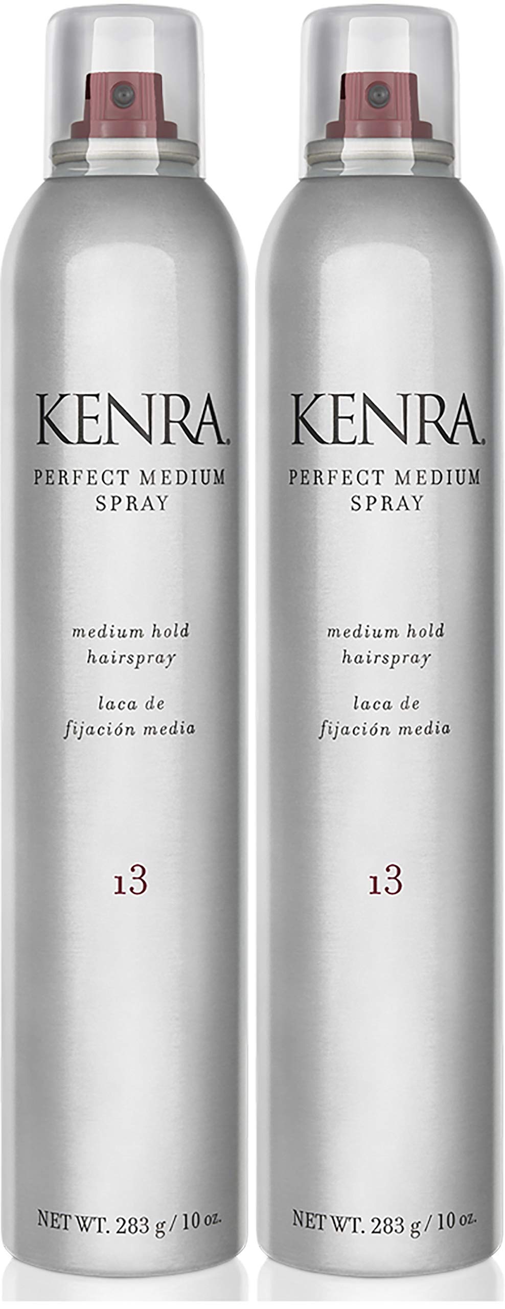 Kenra Perfect Medium Spray duo-pack with two 10 oz bottles for fast-drying styling.