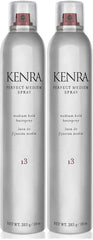 Kenra Perfect Medium Spray duo-pack with two 10 oz bottles for fast-drying styling.