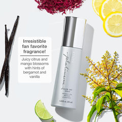 Close-up of Kenra Platinum Blow-Dry Spray nozzle releasing a fine, lightweight mist.