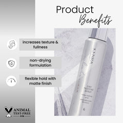 Kenra Platinum Dry Texture Spray, aplicación dinámica para definir textura.
