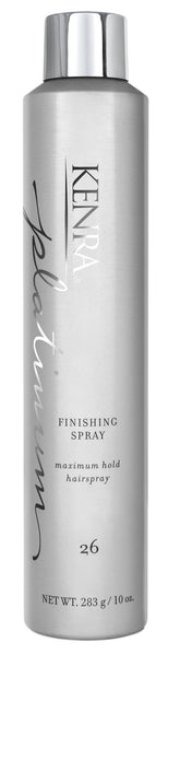 Kenra Platinum Finishing Spray 26 bottle for strong hold and high shine.