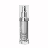 Kenra Platinum Silkening Gloss bottle showcasing silky shine and frizz control.