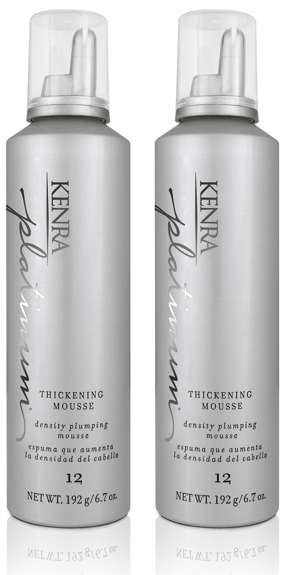 Kenra Platinum Thickening Mousse front bottle view showing volumizing formula for fuller hair.