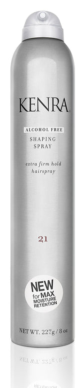 Kenra Shaping Spray 21 envase de 237 ml; fijación duradera y brillo.