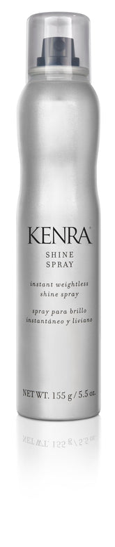 Kenra Shine Spray bottle mist adds instant weightless shine for any style.