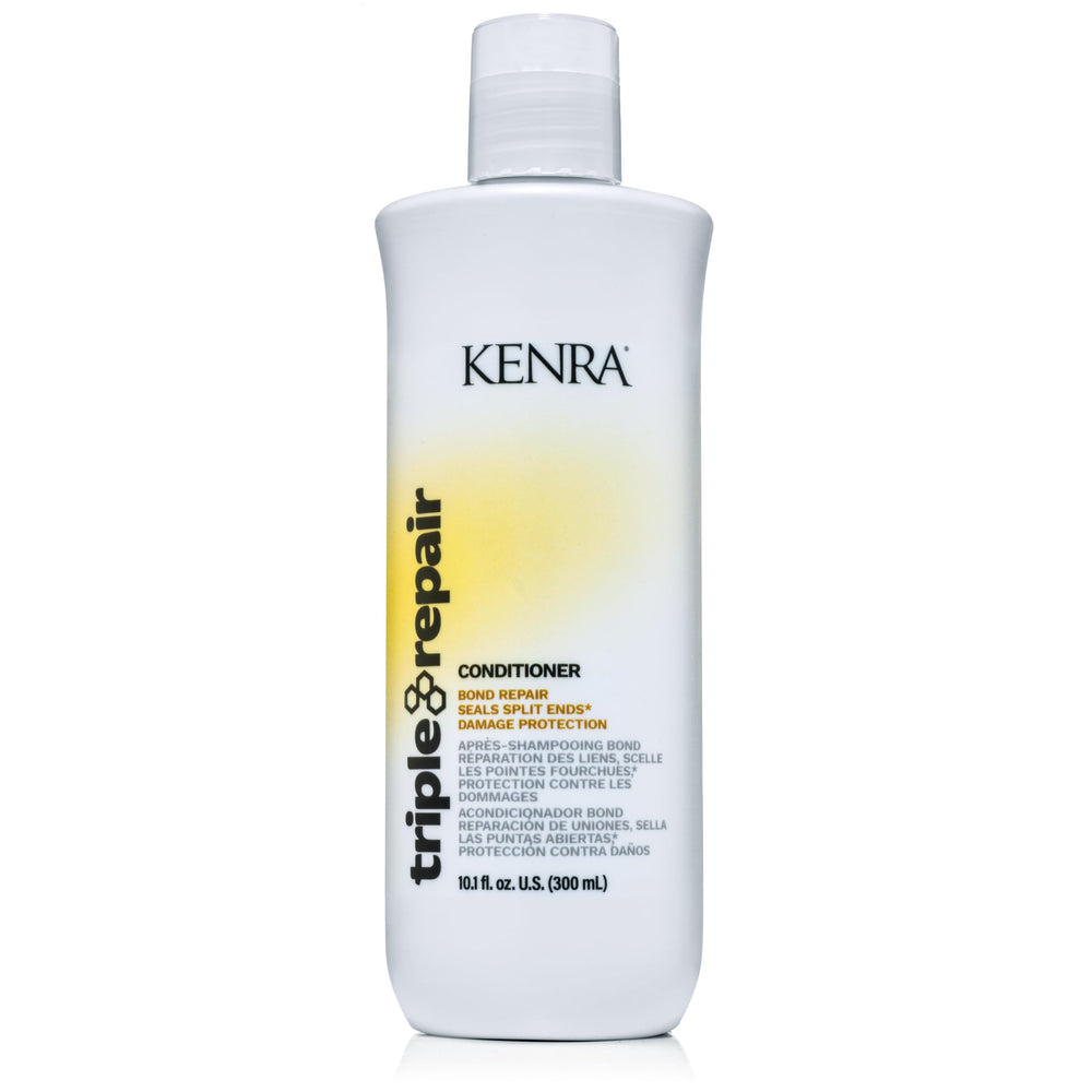 Kenra Triple Repair Conditioner bottle demonstrates bond repair potential for weakened hair.