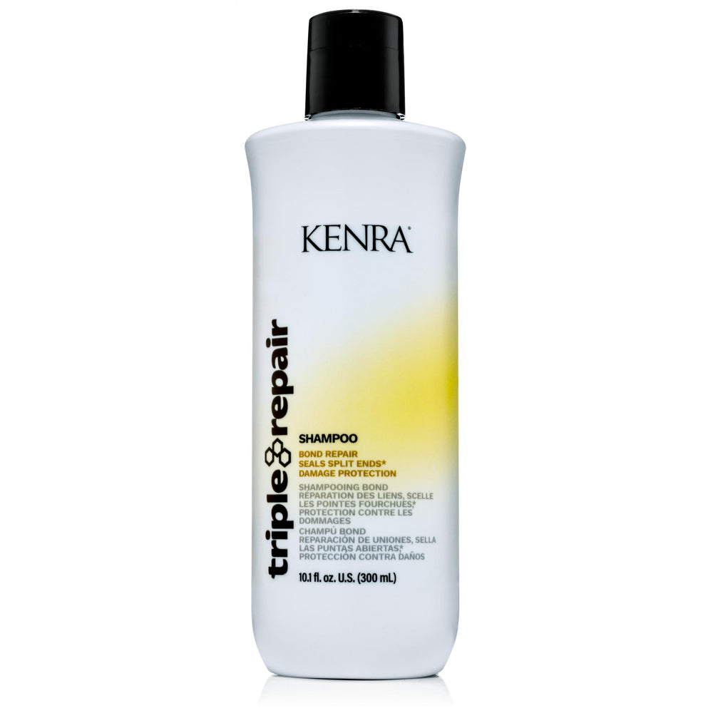 Kenra Triple Repair Shampoo bottle front highlighting bond repair benefits.