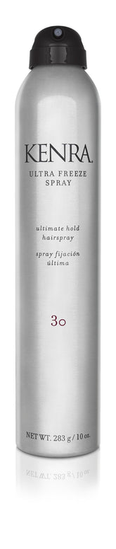Kenra Ultra Freeze Spray 30 bottle front view highlights ultra-firm hold for lasting styles.