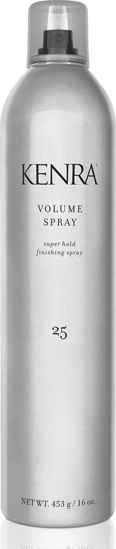 Kenra Volume Spray 25 bottle front showing the design and 16 oz size for maximum hold