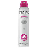 Kenra Volumizing Spray Clay 15: botella visible para volumen inmediato y textura.